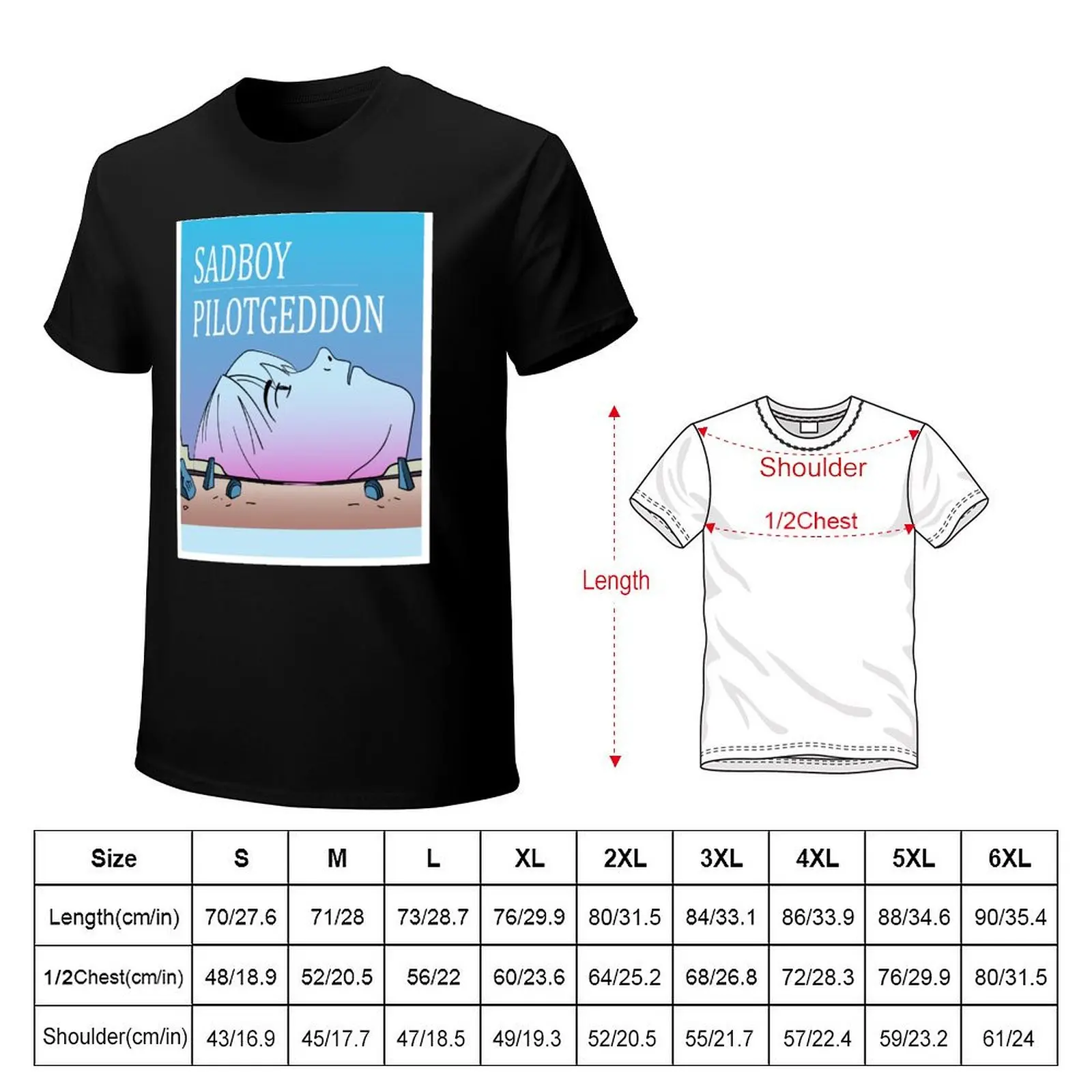 Sadboy Pilotgeddon T-Shirt graphic tee shirt anime stuff Short sleeve tee mens funny t shirts