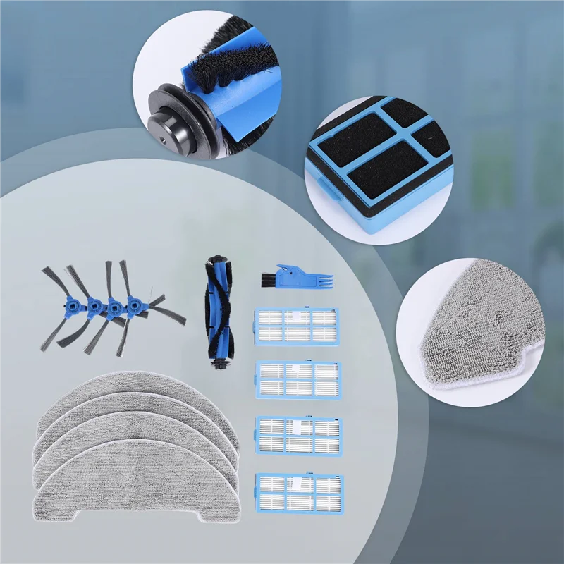 قطع غيار الأجهزة لسلسلة Ultenic D5S / D5S Pro / D5S Pro + جهاز آلي لتنظيف الأتربة استبدال قطع الغيار فرشاة جانبية رئيسية Hep