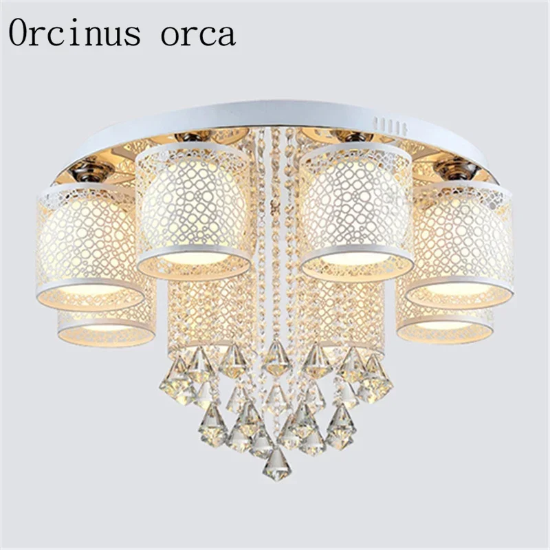 

Новинка 2017 года, круглый светодиодный хрустальный потолочный светильник для внутреннего освещения с дистанционным управлением, украшение для дома, бесплатная доставка