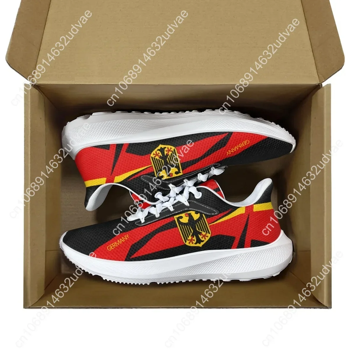 Running Shoes Germany Flag Design Mesh Sneakers Unisex Non-Slip Tennis Outdoor Breathable Cushioning Sneakers 2023