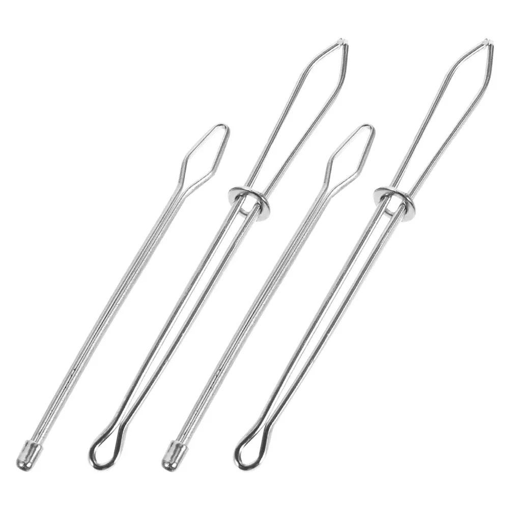 

4 Pcs Belt Threader Cord Rope Clip Drawstring Tool Diy Wire Guide Silver Threading Knitting Pants