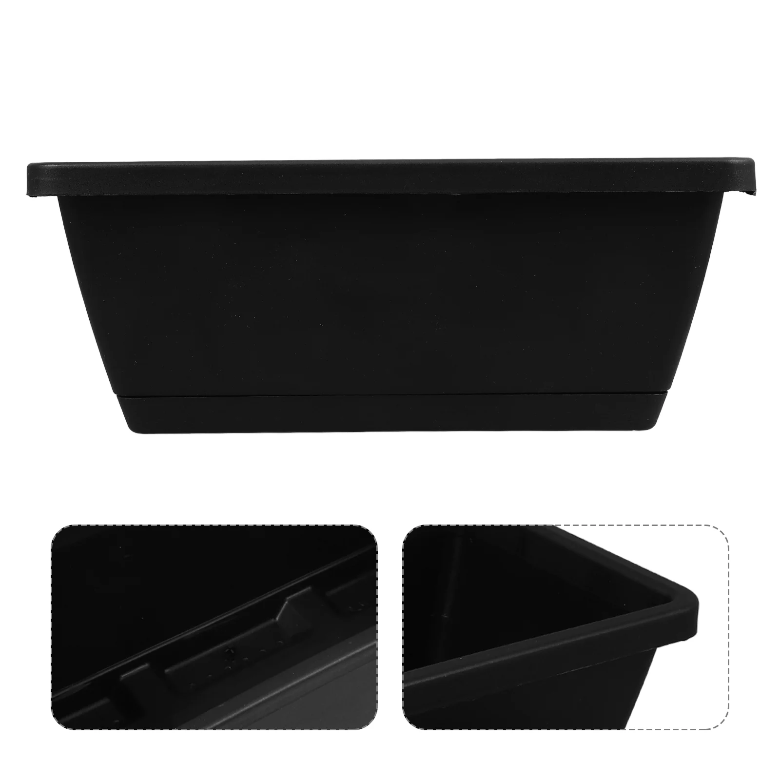 

2Pack Large Outdoor Flowerpot Window Box Planter 14Inch Rectangular Flower Boxes Drainage Holes Trays Plastic Indoor