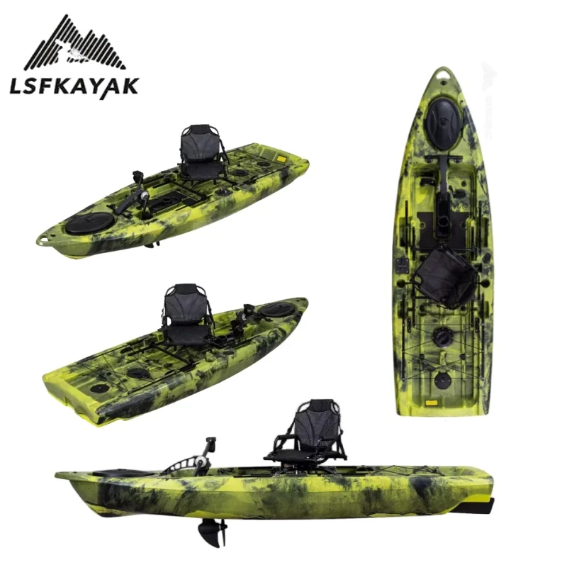 2025 نموذج جديد مصنع 3.28 متر مقعد واحد لصيد قوارب الكاياك مع دواسة كاياك بيع لشخص واحد يستخدم في البحيرة والبحر