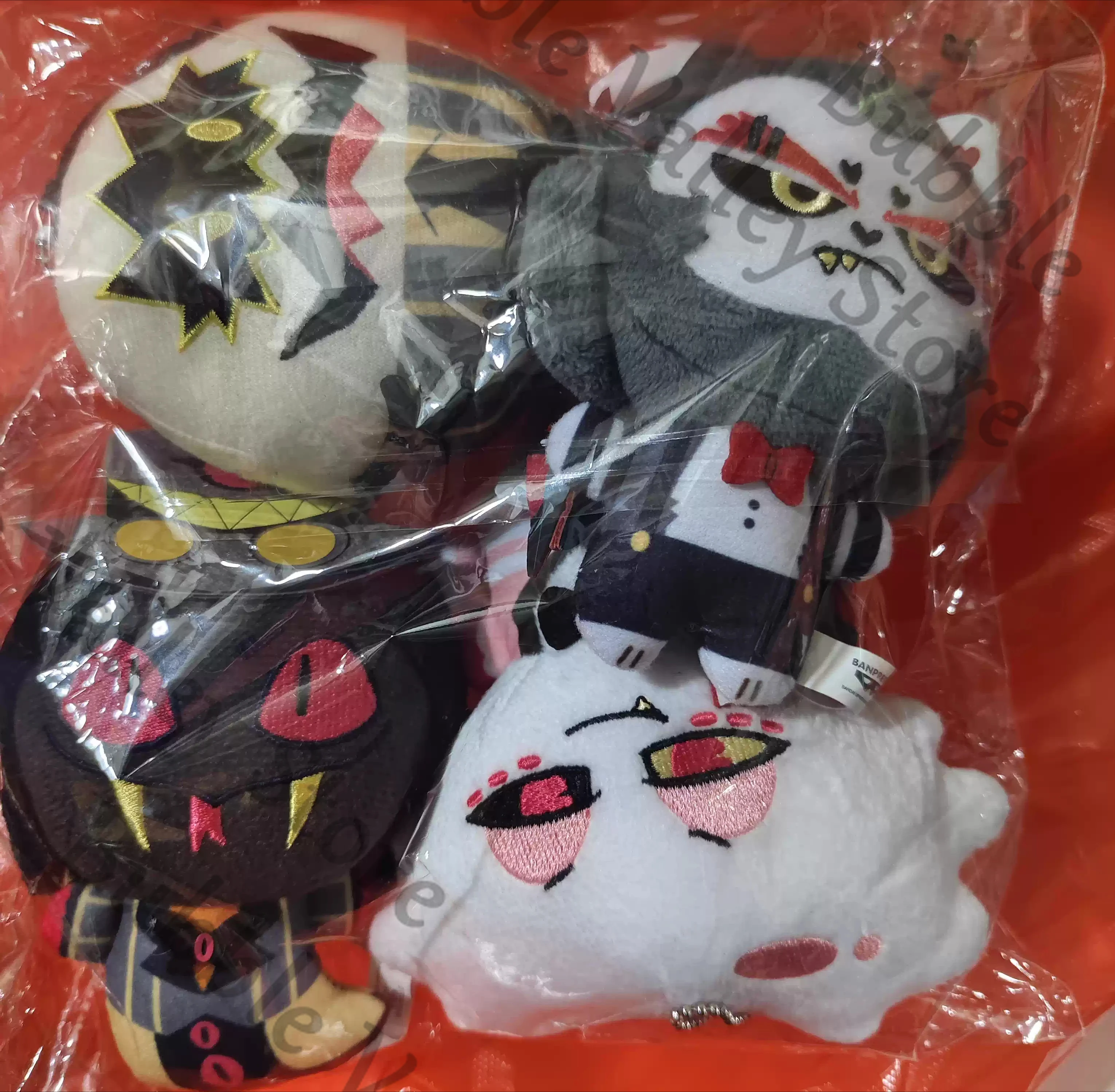 Genuine Hazbin Hotel Husk Sir Pentious Angel Dust Egg Bois Anime Cosplay Fluffy Cotton Maumet Cartoon Puppet Pendant Keychain view 3
