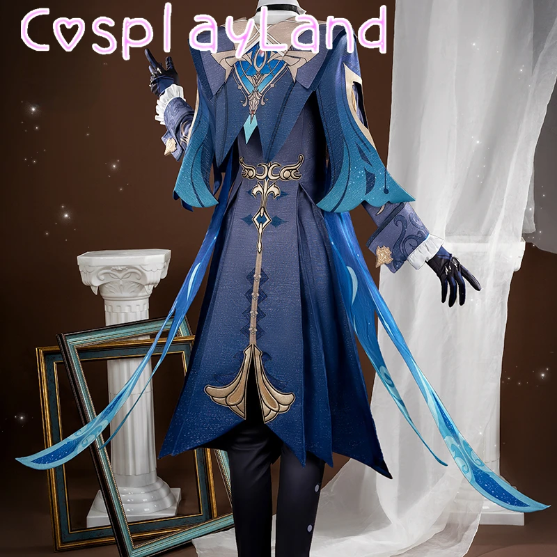 Genshin Impact-traje de juego de juez de Neuvillette para hombre, traje de Cosplay Noble, traje de juego de rol para fiesta de Halloween