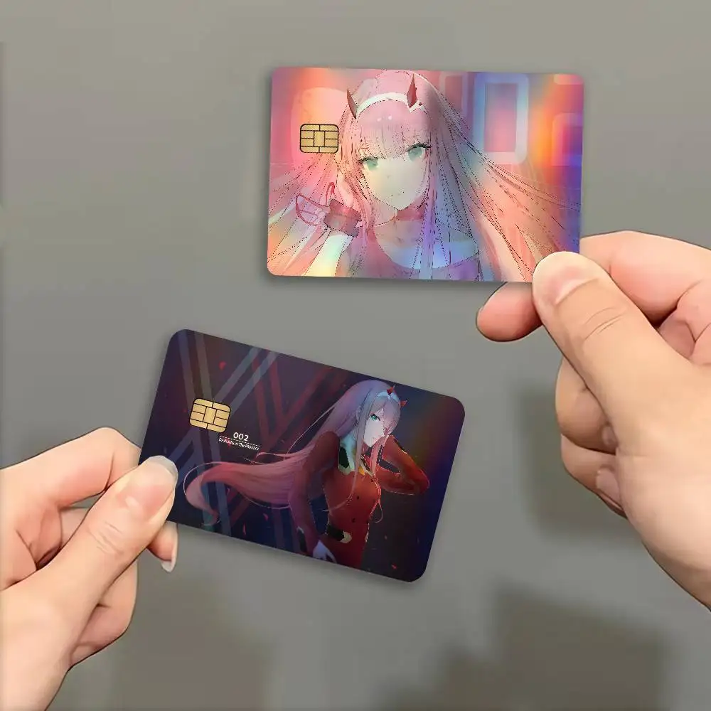Z-Zero T-Two Darling In T-The F-FranxxS Minimalist Laser Bank Card Stickers Removable Personal Style Decor