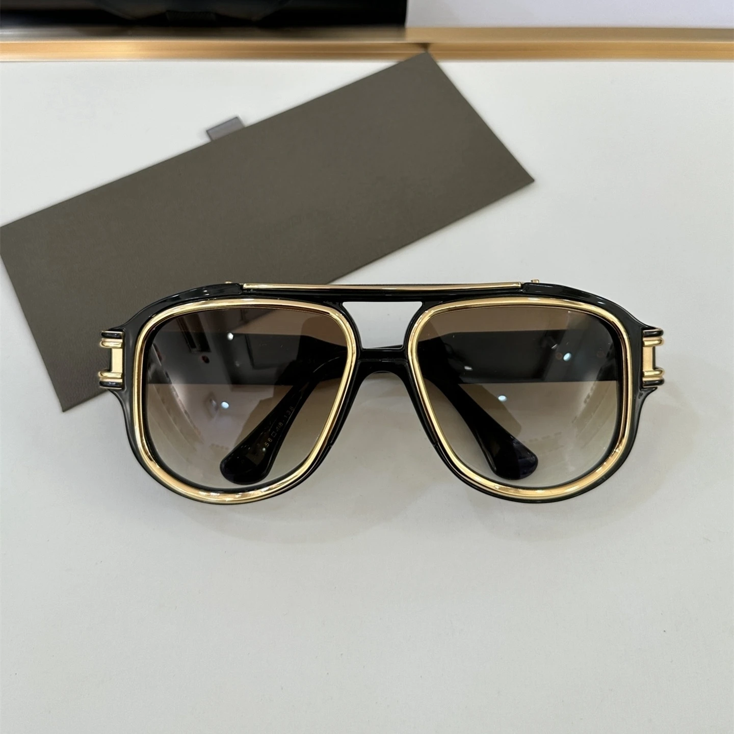 للجنسين جولة مزدوجة جسر المعادن الرجال النظارات الشمسية Grandmaster ستة نظارات الموضة رجل DTS900 أنيق الإناث نظارات شمسية