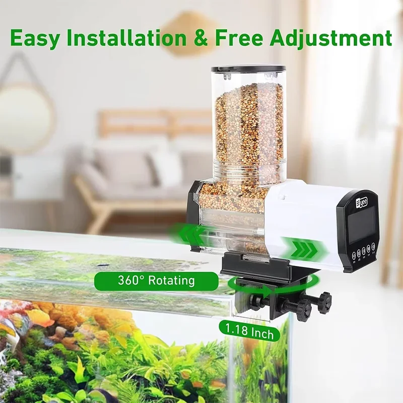 Intelligent Timed Feeder Fish Tank Feeder Aquarium Automatic Feeder Large Capacity Fish Tank Feeder Digital Display Feeder