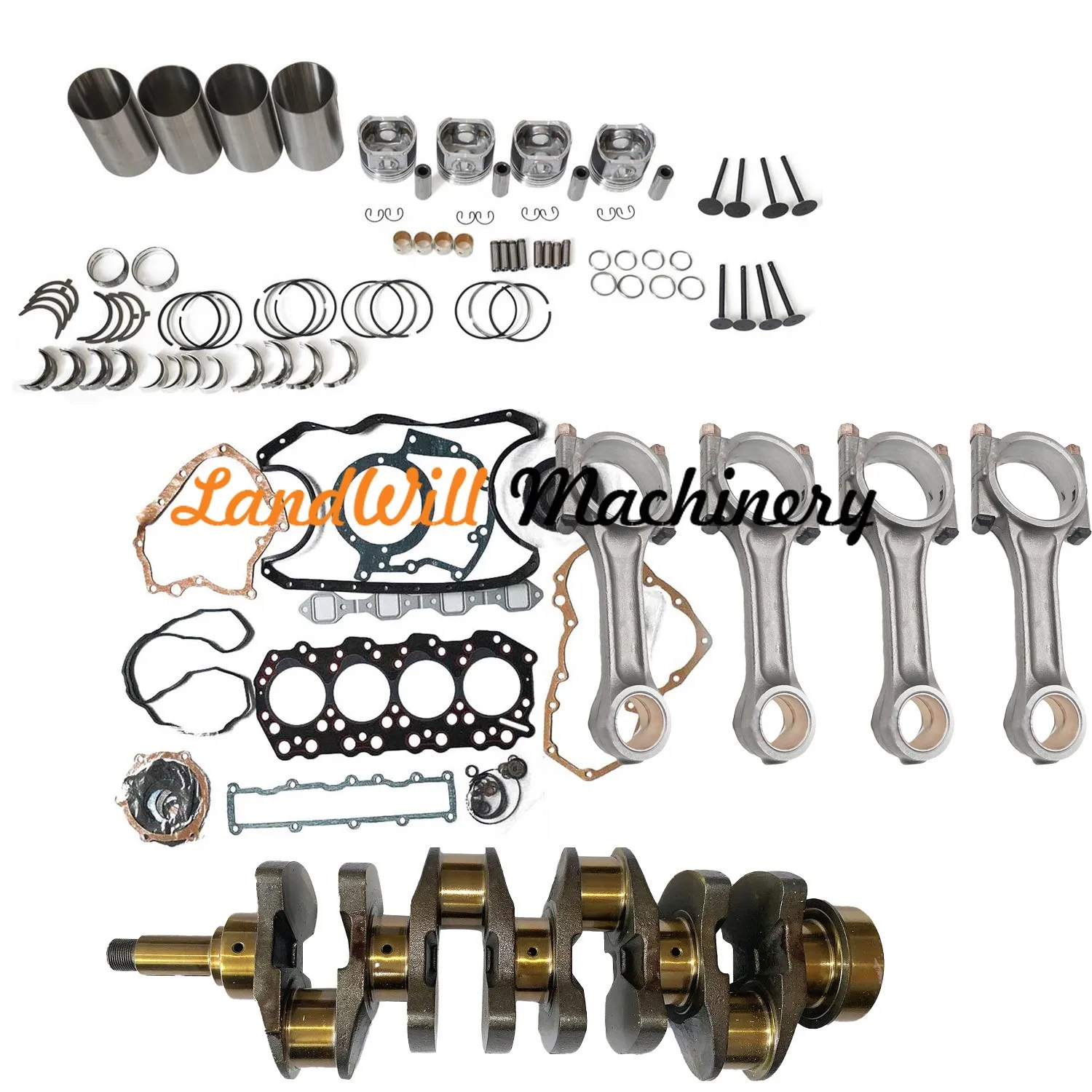 Overhaul Rebuild Kit Connecting Rod + Crankshaft Fits For Mitsubishi S4Q2 Engine