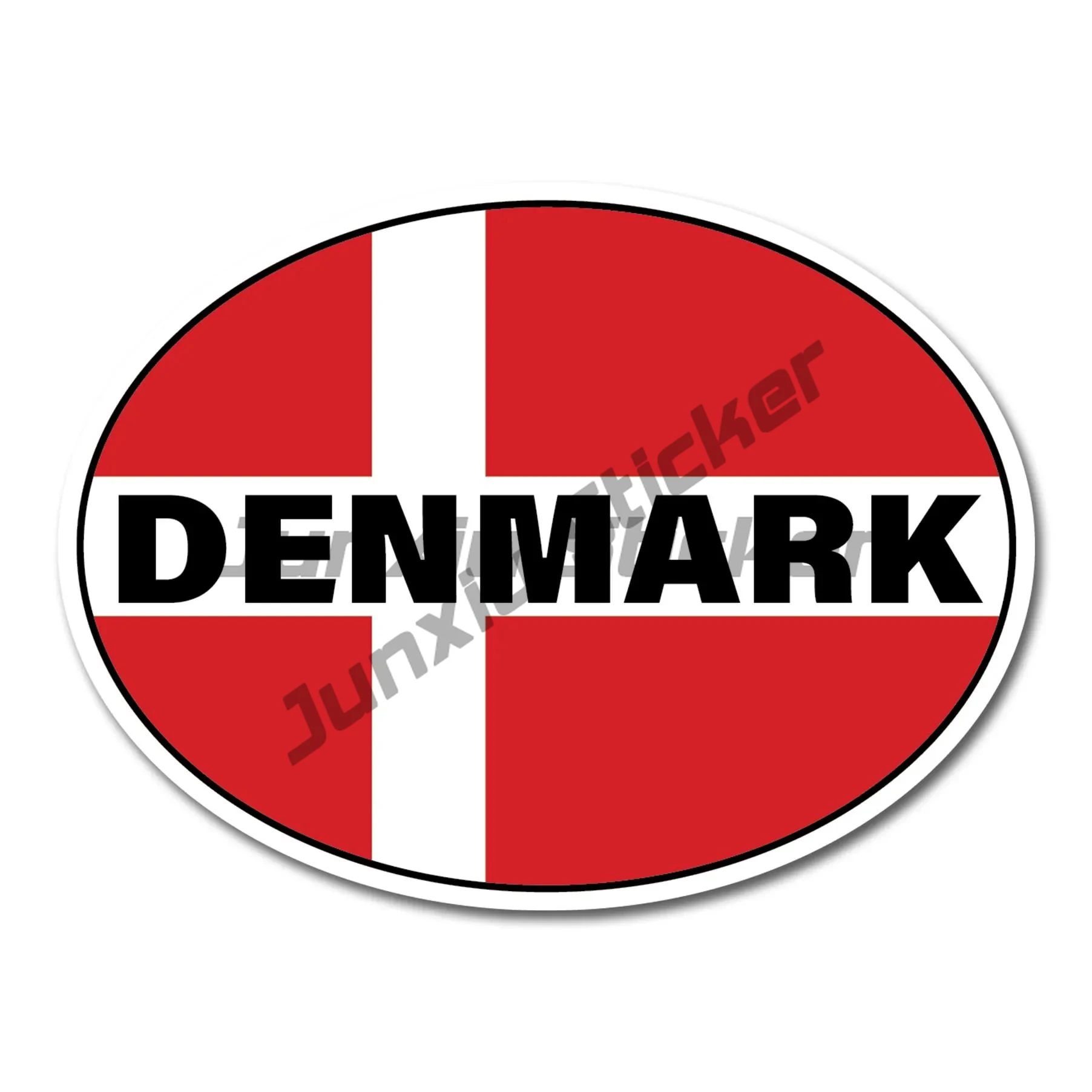 Denmark Oval Flag Vinyl Stickers Aalborg Copenhagen City Danish Stamp Travel Holiday World  Vehicle Decal Anti Scratch Exterior