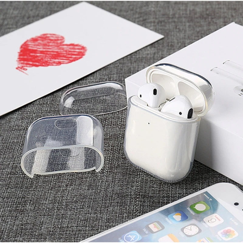 Top Quality Soft TPU Transparent Cover Earphone Protective Case Clear Skin For AirPods 1 2