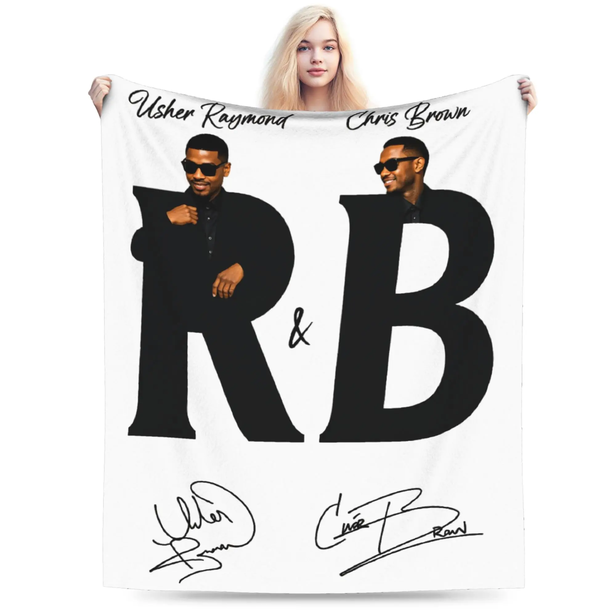 Chris Brown And Usher The Rb Tour Plush Blanket Students  Raymond And Brown Flannel Throw Blanket For Super Soft Bedspread