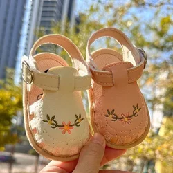 Infant Baby Boys Girls Sandals Summer Baby Wedding Dress Flat Shoes Newborn Crib Shoes First Walkers Prewalkers Shoes 