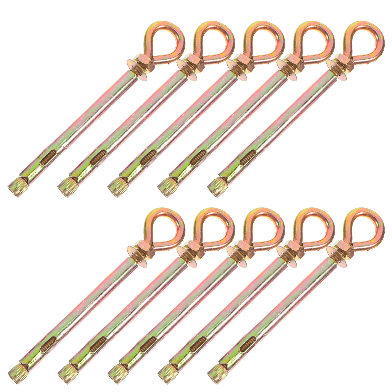 

10pcs Screw Galvanized Lifting Rings Heavy Duty Expansion Eye Bolts Concrete Wall Anchors For Gymnastics Rings Ceiling Mount