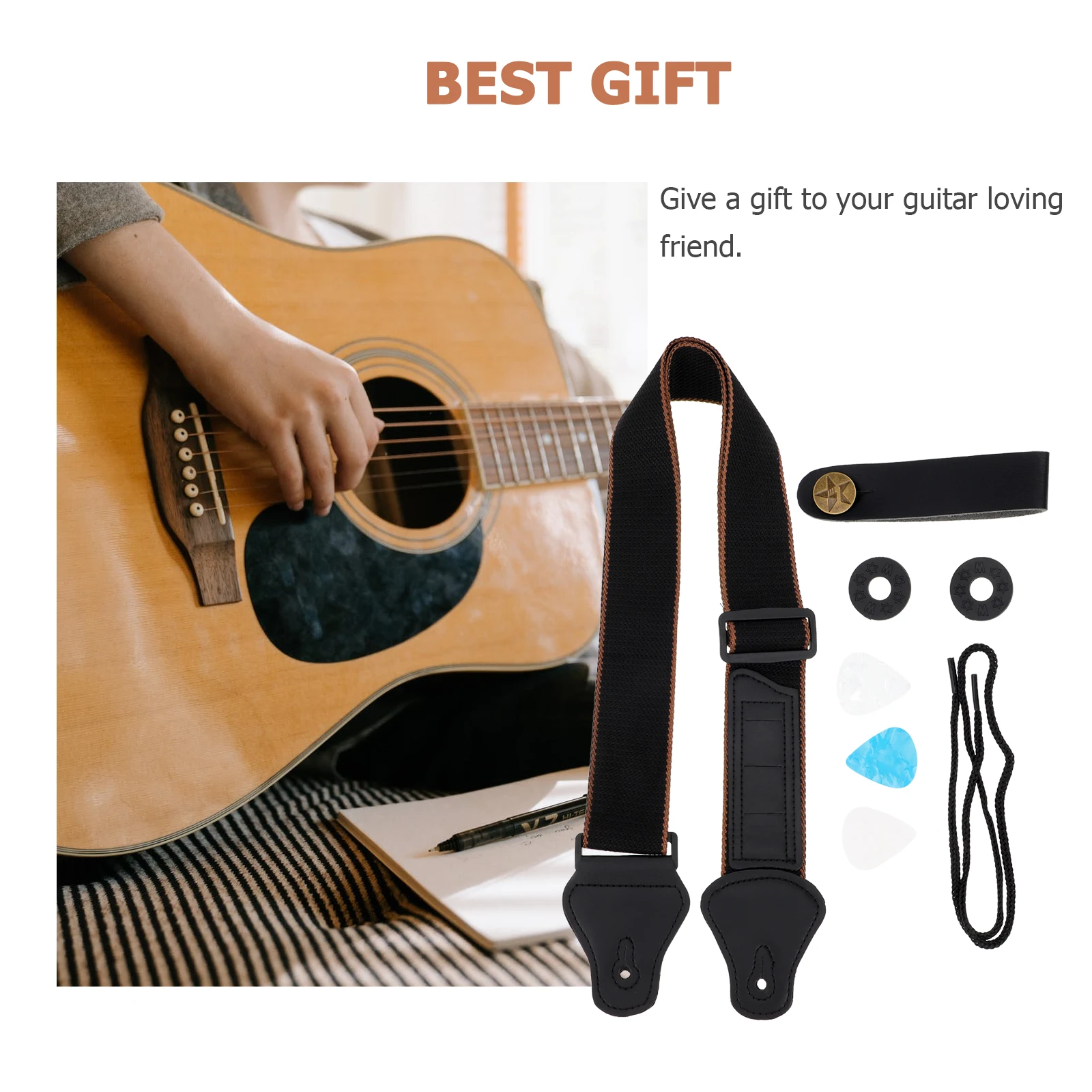 

Spandex Abs Material Guitar Strap Set And Practical Guitar Belt Replacement For Folk Electric Guitar Accessories