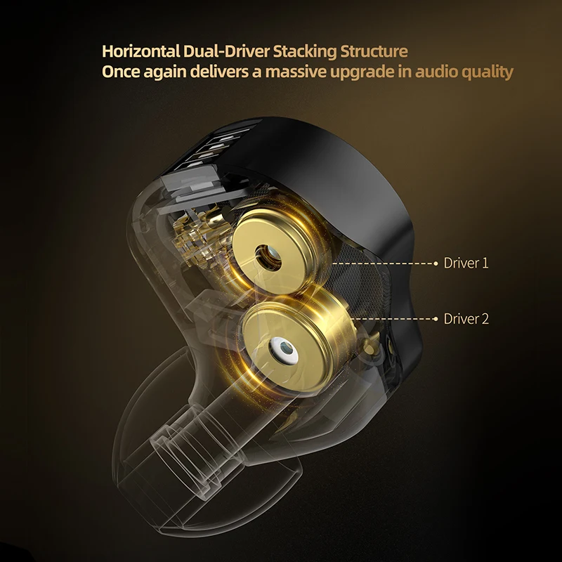 Auriculares KZ Piscis HIFI, auriculares con unidad dinámica 2DD, estéreo ajustable reemplazable, 2 pines, Cable de enchufe tipo c de 3,5 MM, auriculares de música