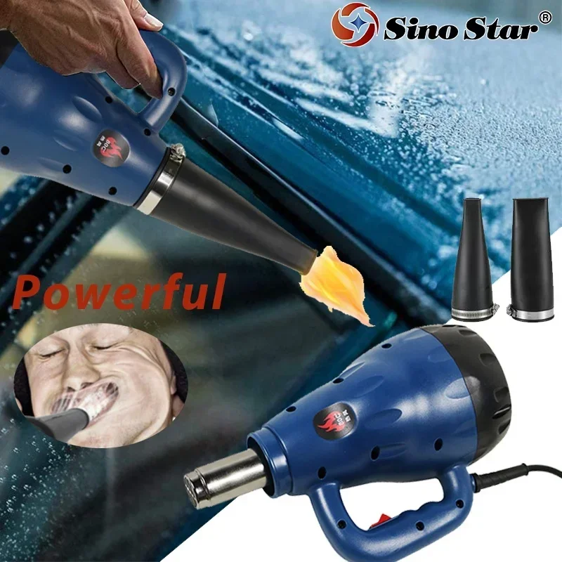

NEW Heat Air Cannon Car Dryer Powerful Detailing Wash Portable Filtered Air Blasting Water Blowers 2 Nozzle Attachments 10ft AC