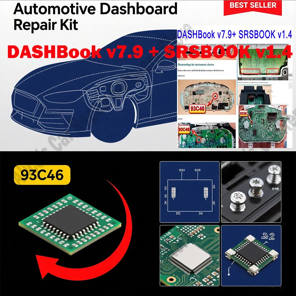 

Newest DASHBook v7.9 + SRSBOOK v1.4 Airbag Instrument Cluster Counter Dushbook Keygen Removal Disassembly free help Installation