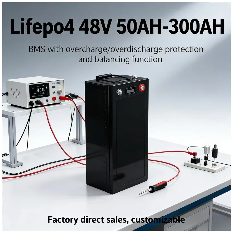 48V LiFePO4 Battery 50–300Ah Bluetooth Monitor | Deep Cycle Parallel Ready | 3000W–6000W Solar Compatible Long Lifespan | Reli