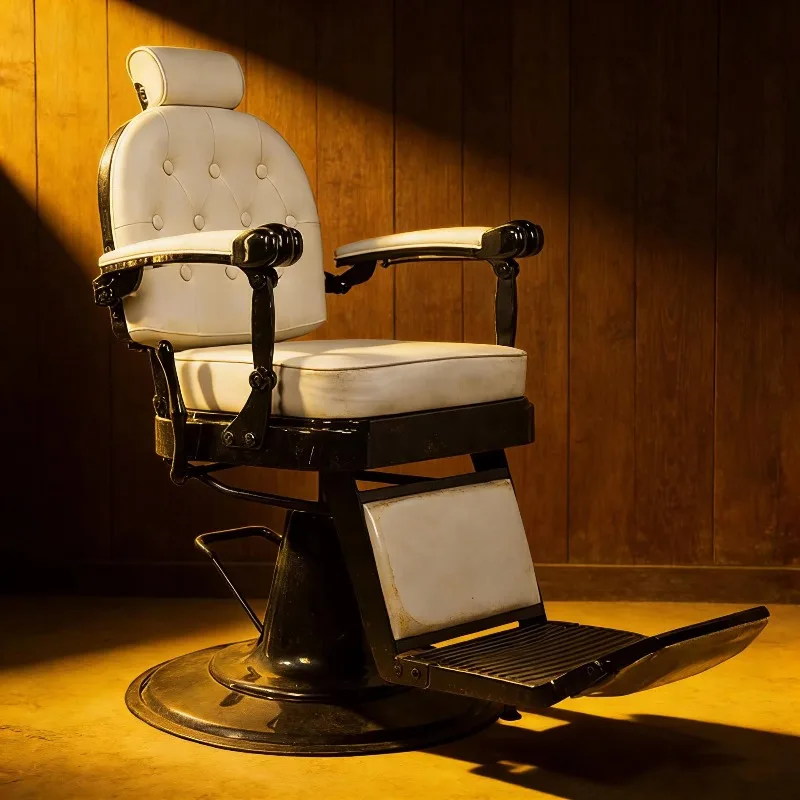 

Vintage Heavy Barber Chair for Barbershop Recline Haircut Chair with Removable Headrest 360° Rotation