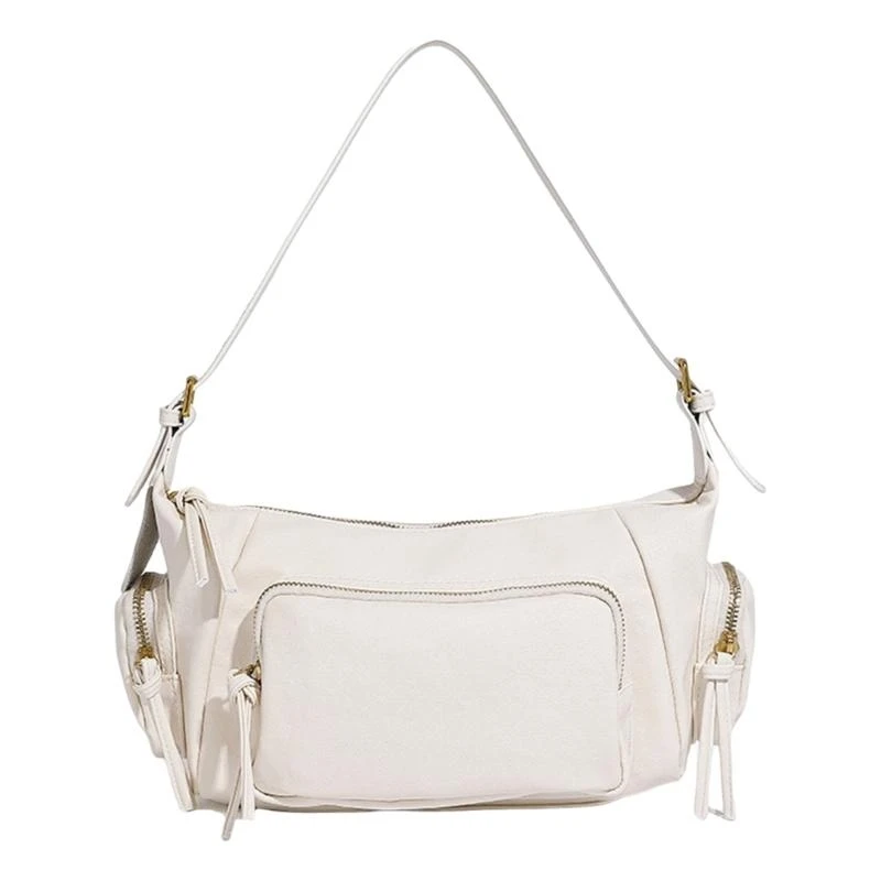 

E8FB Women Armpit Bag Retro Crossbody Bag PU Leather Shoulder Bag Handbag Purse Multi-Pockets Bag for Travel Daily