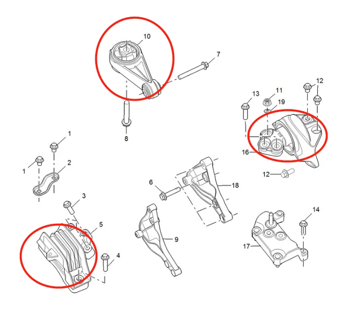 Original 30064476 30058273 30053773 10080988 Engine mount Transmission mount engine mounting bracket For SAIC MG RX5 HS GS 2.0T