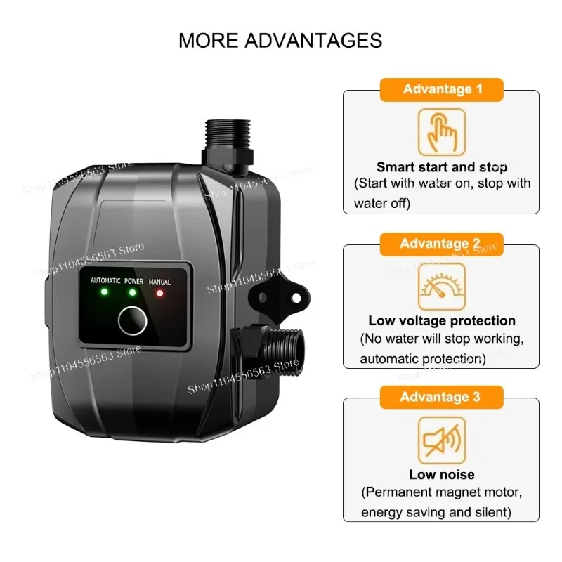 Acarps 24V Automatic Booster Pump (150W) -Silent Permanent Magnet Water Pump for Home Shower & Water Heater Pressure Enhancement