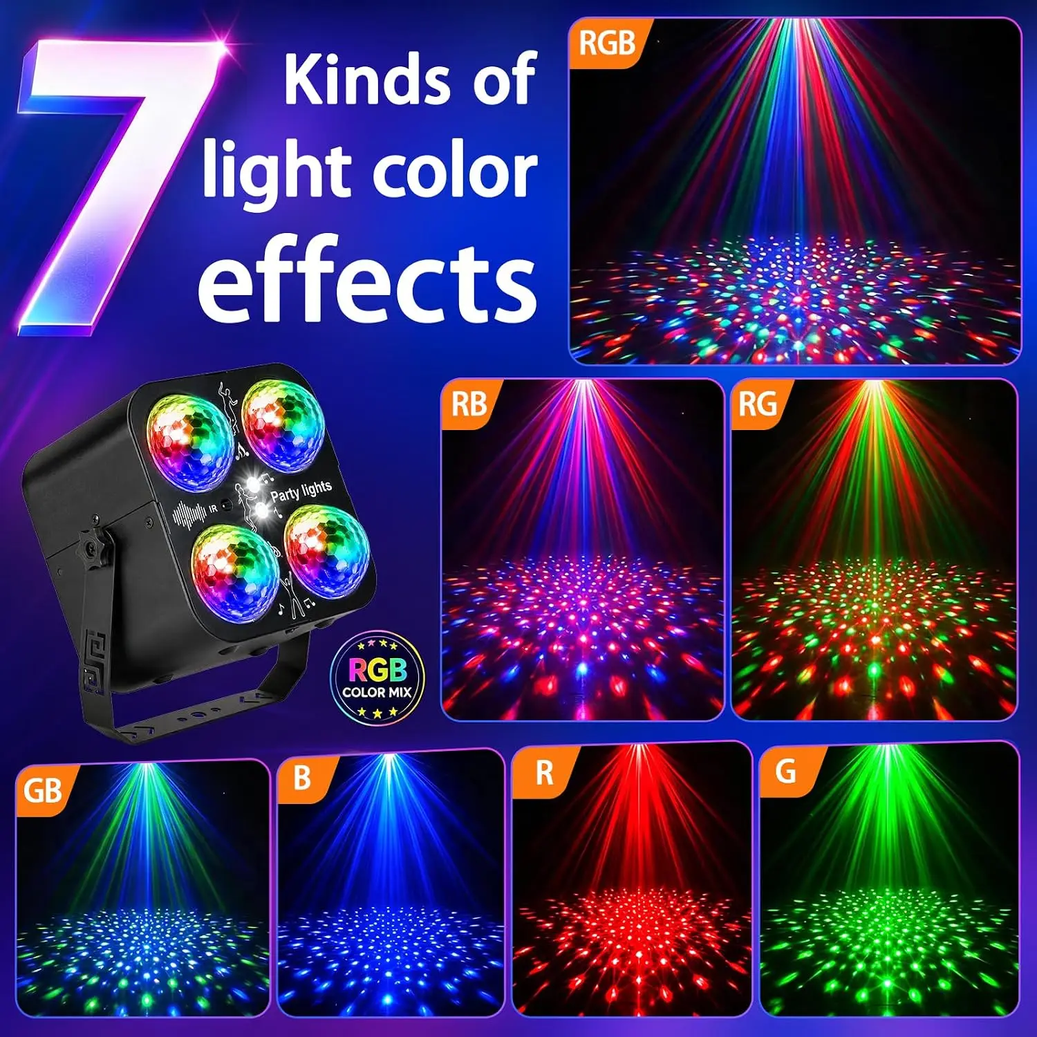 RG Laser LED Composite Effect Light USB Powered Sound Activated Remote Control Projector For Indoor Gathering Bar Disco Wedding