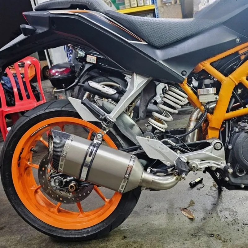 Full-Size Custom Motorcycle ExhaustDuke200 Duke390RC390 Exhaust Middle Section, Titanium Alloy Full Section Modified DUKE390 Exh