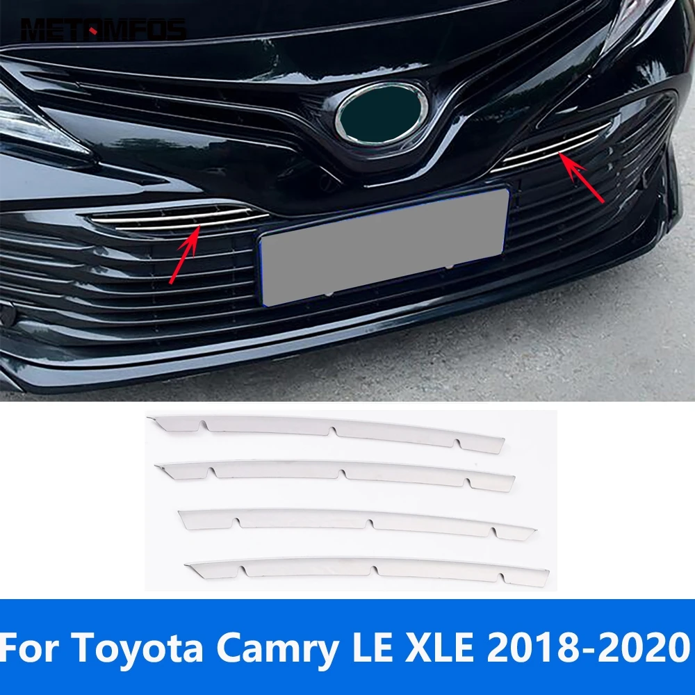 

For Toyota Camry LE XLE 2018 2019 2020 Stainless Steel Front Center Grille Racing Grill Trim Sticker Accessories Car Styling