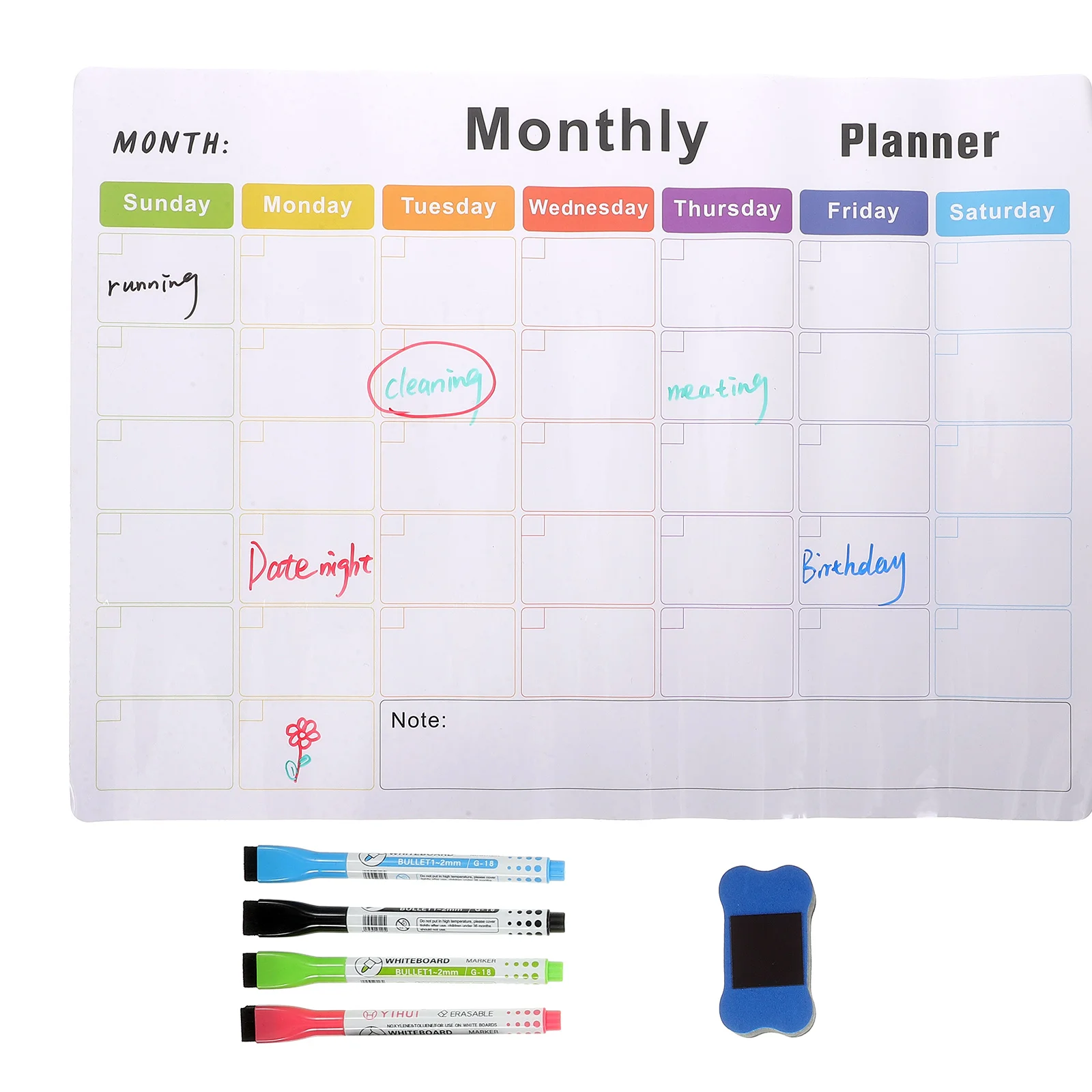 

1 Set Magnetic Fridge Planner Board Erasable Whiteboard For Office Home School Small Portable Blank Dry Magnetic Whiteboard For