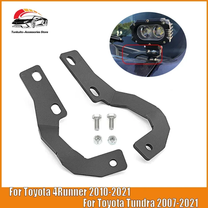Light Bracket Hood Mount For Toyota 4Runner 2010-2023 Off-Road Spotlight Fog LED Lights Holder Engine Hood Ditch Light Brackets