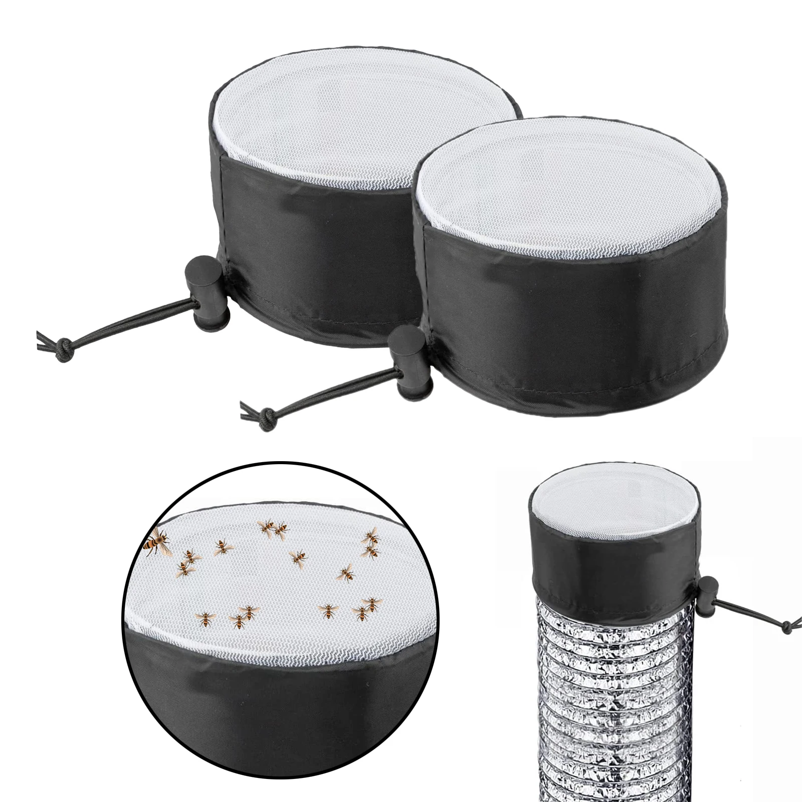 2Pcs/Set Grow Tents Duct Filter Vent Cover with Elastic Band Fixed Buckle Greenhouse Insect Proof Ventilation Covers for Plants