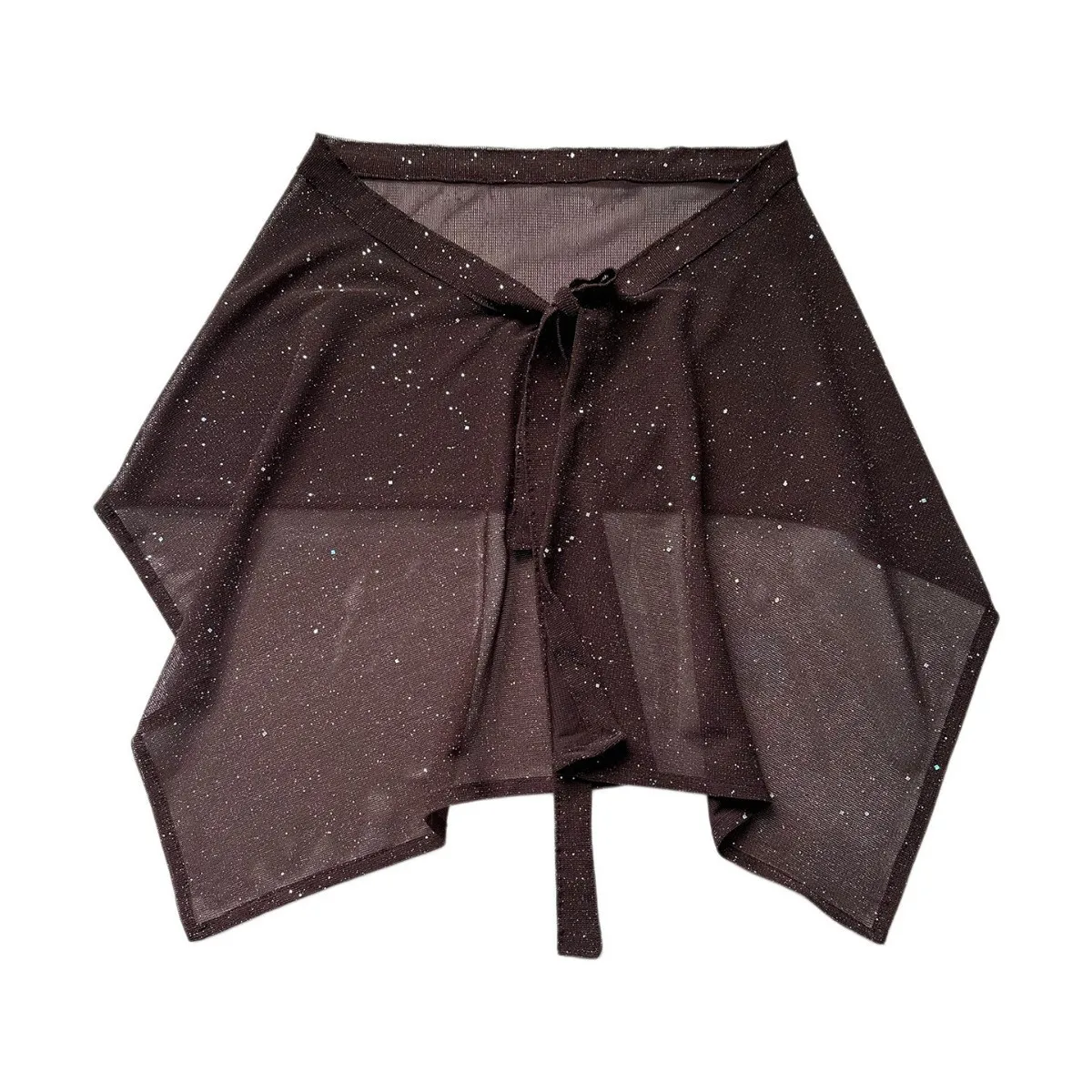 sparkle-dark-coffee-sheer-mesh-tie-on-flap-skirt-one-piece-dance-wrap-with-irregular-hem-hip-cover