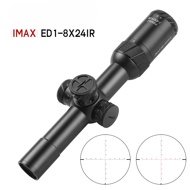 

IMAX ED 1-8X24IR тактический прицел, точечный прицел для винтовки, охоты, оптический коллиматор, прицел, гравированное стекло, оборудование