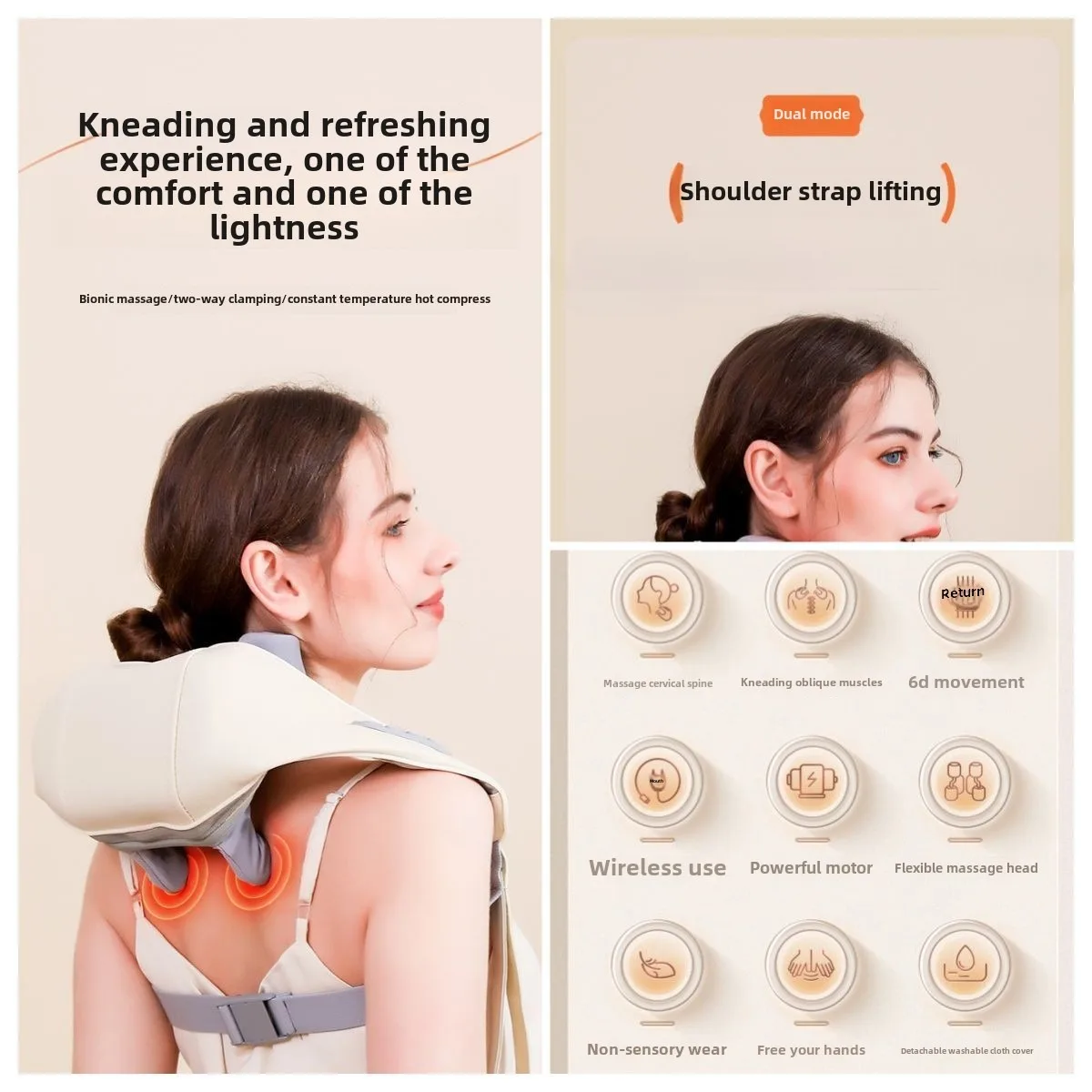 XINDU Neck Waist Shoulder Massager Wireless Leg Back Kneading Massage Shawl Trapezius Neck Cervical Masajeador New Design