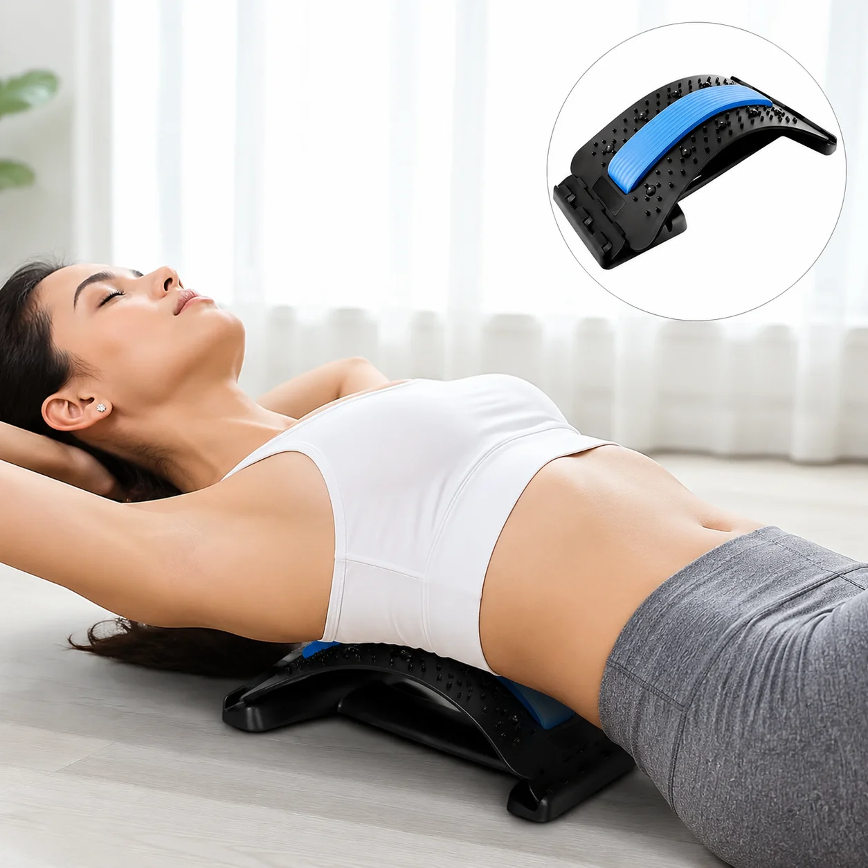 Lumbar Back Stretcher Massager for Spine Pain Relief Vertebral Relaxer Lower Back Support for Posture Correction And Comfort