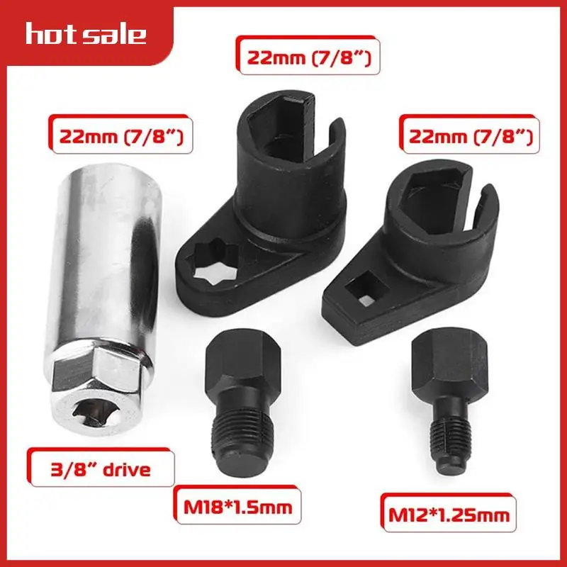 

A52I-Professional 5-Piece O2 Sensor Socket And Thread Chaser Set For Efficient Sensor Removal