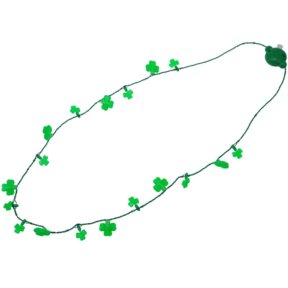 

2Pcs LED Clover Necklace Women Shamrock St Patrick Luminous Necklace For Party Day Glowing Festival Party Luminous Accessories