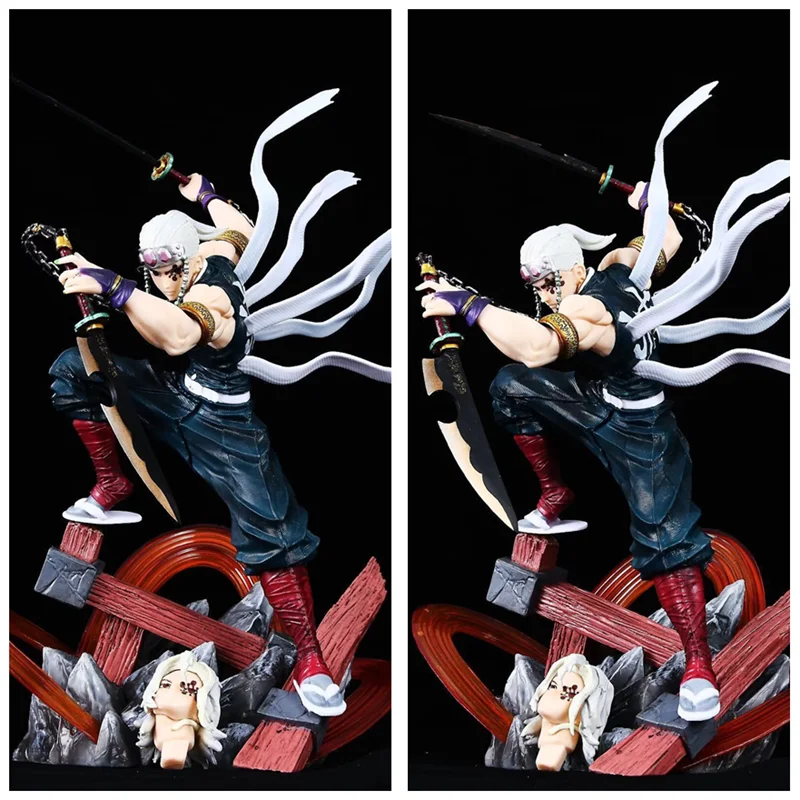 

Demon Slayer GK Action Figure Double Head Sculpture Battle Pose Collectible Anime Model Desktop Ornament For Fans