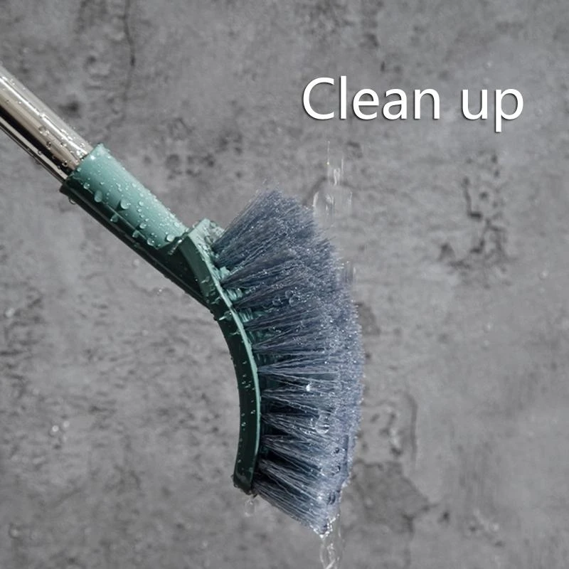 Bathroom Toilet Bowl Brush with Plastic Long Antislip Handle Curved Cleaner Wall Hanging Scrubber Deep Cleaning Tool