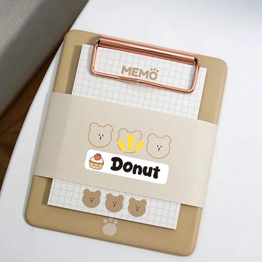Custom dessert Name Sticker,Transparent Waterproof Stickers for Kids,diy Name Labels for School Bag Bottles Pen Box Mug Uniform