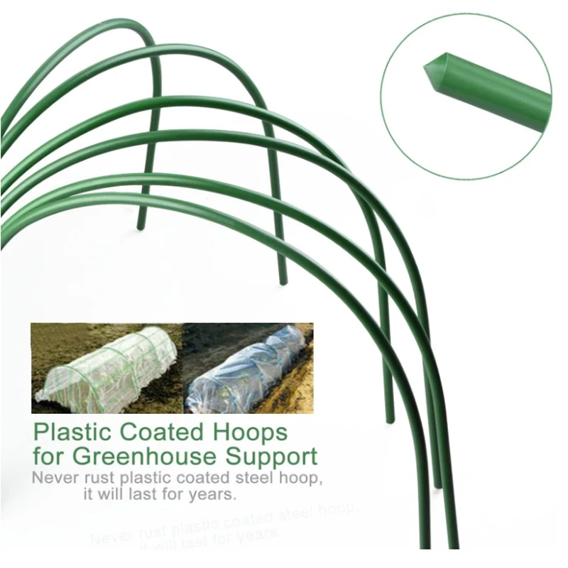 6PCS Garden Greenhouse Tunnel Hoops Supports Greenhouse Cover Planting Support Rust Free Plant Holder Hoops Greenhouse Supplies