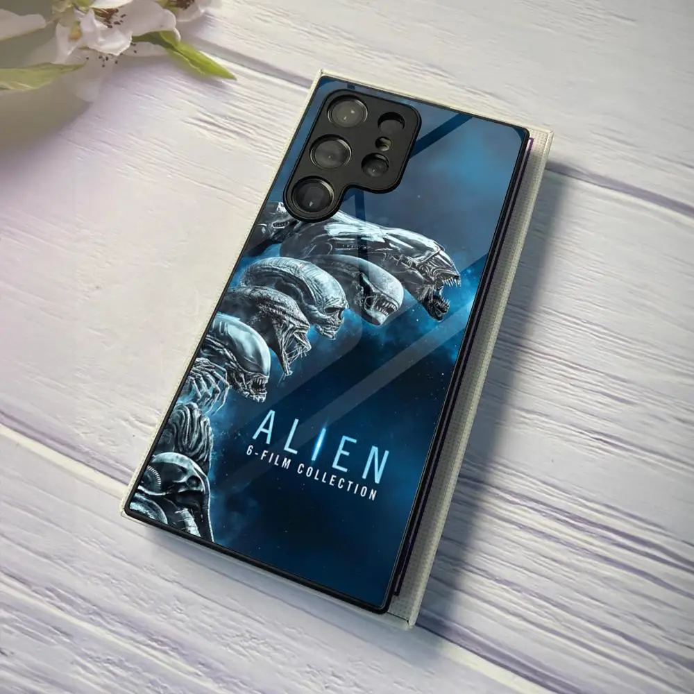 Movie Alien Xenomorph Phone Case for Samsung Galaxy S24 S23 S22 S21 S20 A24 A34 A54 A53 Note20 M54 Fe Ultra Plus Glass