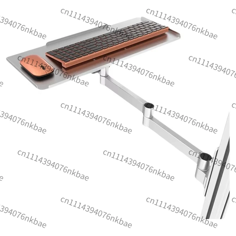 Wireless Keyboard & Mouse Swivel Tray Extendable Aluminum Wall Mount Arm Monitor Swing Bracket Office Suspended Storage Rack