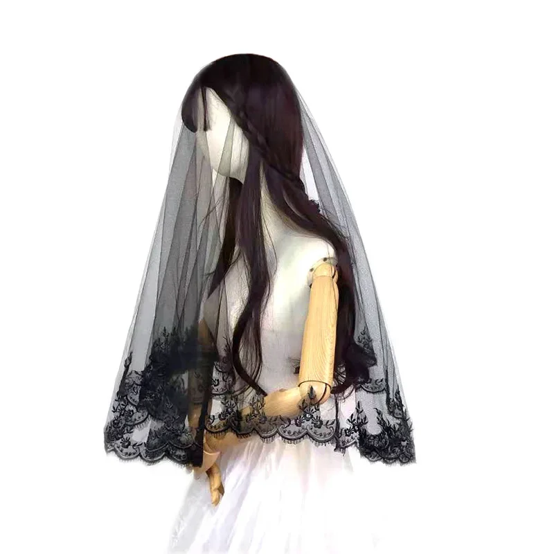 

Lace Bride Wedding Veil Gauze Headdress Dress Accessories Black Party 2024