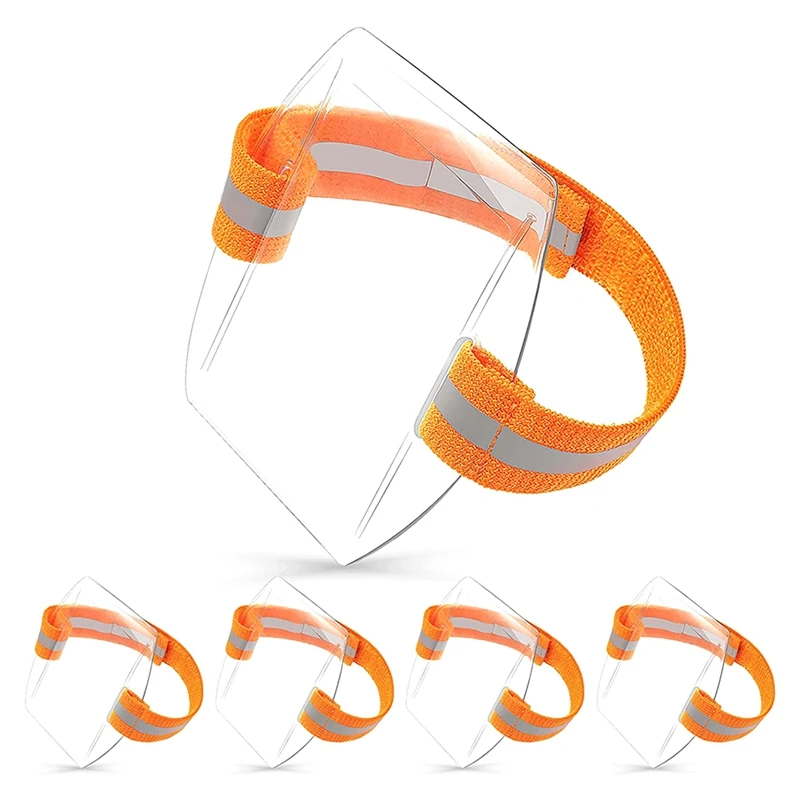 

5 PCS Id Badge Holder High Visibility Ski Pass Holder Transparent & Orange PVC+ Polyester For Outdoor Sports