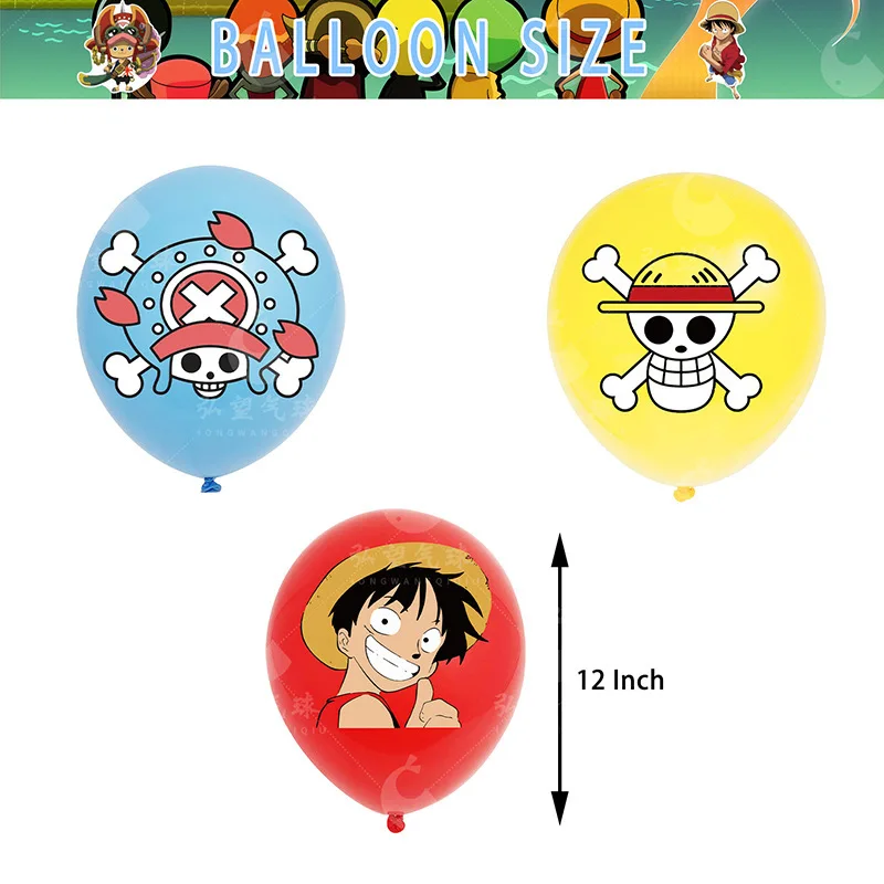 

18pcs Anime One Piece 12 Inch Latex Balloon Birthday Party Decoration Party Supplies Toy Gift