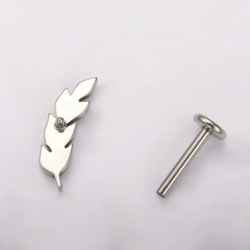 ASTM F136 Titan Lab Piercing mit Innengewinde, Conch Leaves Labret Tragus Helix Conch Piercing Lippen-Nasen-Körperschmuck 2026 Neu – Detail 9