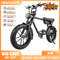 Camcewheel K20 Electric Bicycle 48V 17AH 750W 20*4.0 inch Fat Tires Mountain E-Bike Hydraulic Brake 7 Gears